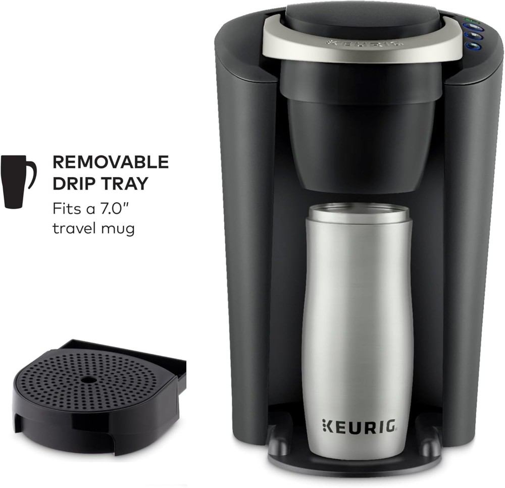K-Compact Single-Serve Coffee Maker - 3 Brew Sizes & Space-Saving Design