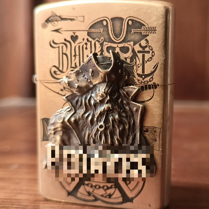 Brass Pirate Captain Emblem Lighter DIY Patch Accessory No Lighter