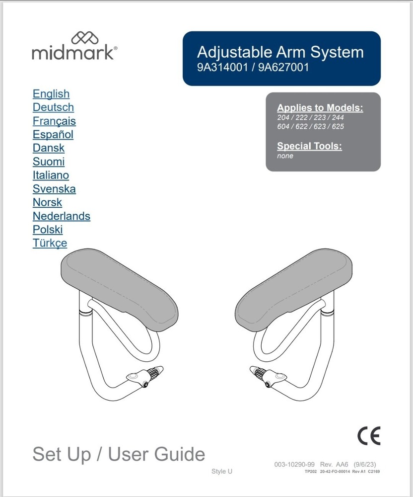 Midmark 625 Adjustable Arms