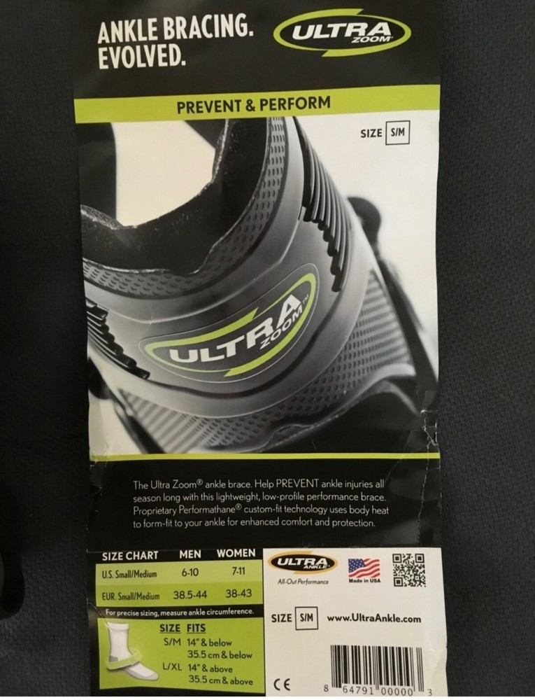 ultra zoom ankle bracing evolved size s/m