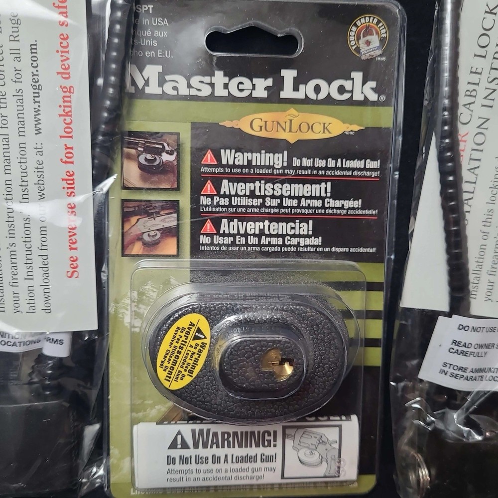 Ruger Firearm Cable Locks, Master Lock Gun/Pistol Trigger Lock, Master Lock