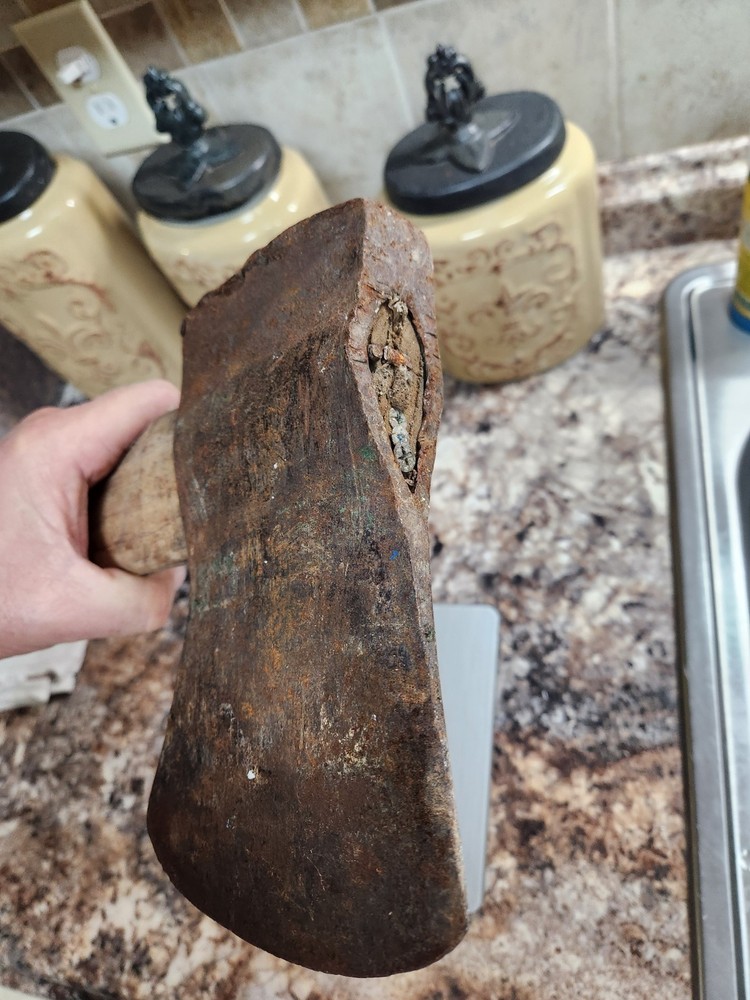 Vtg Antique Hoosier Pattern Axe Head Unbranded - 8” Long 6 Lb. Lunker Solid Han