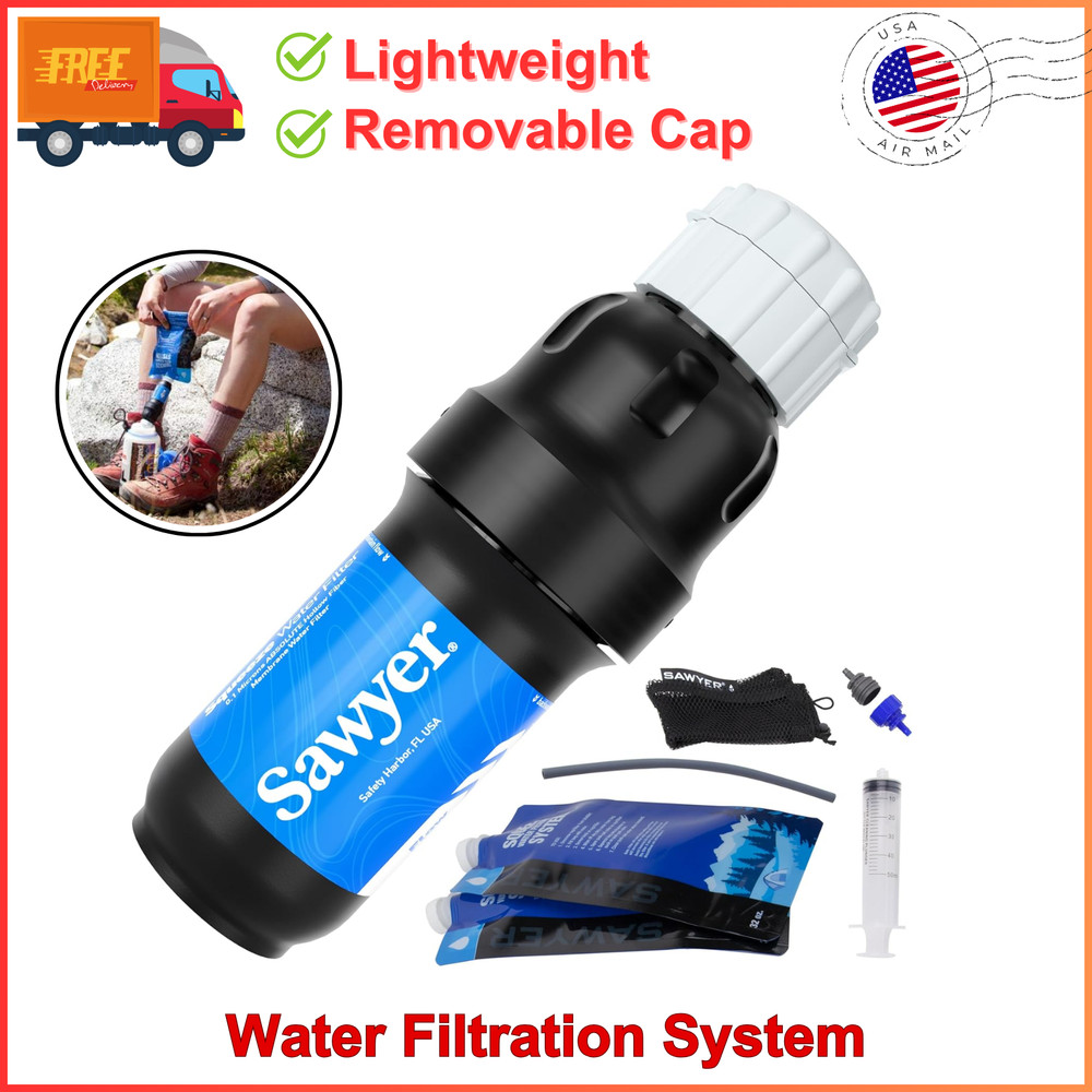 Squeeze Water Filtration System, Removable Cap, High-Performance, Lightweight