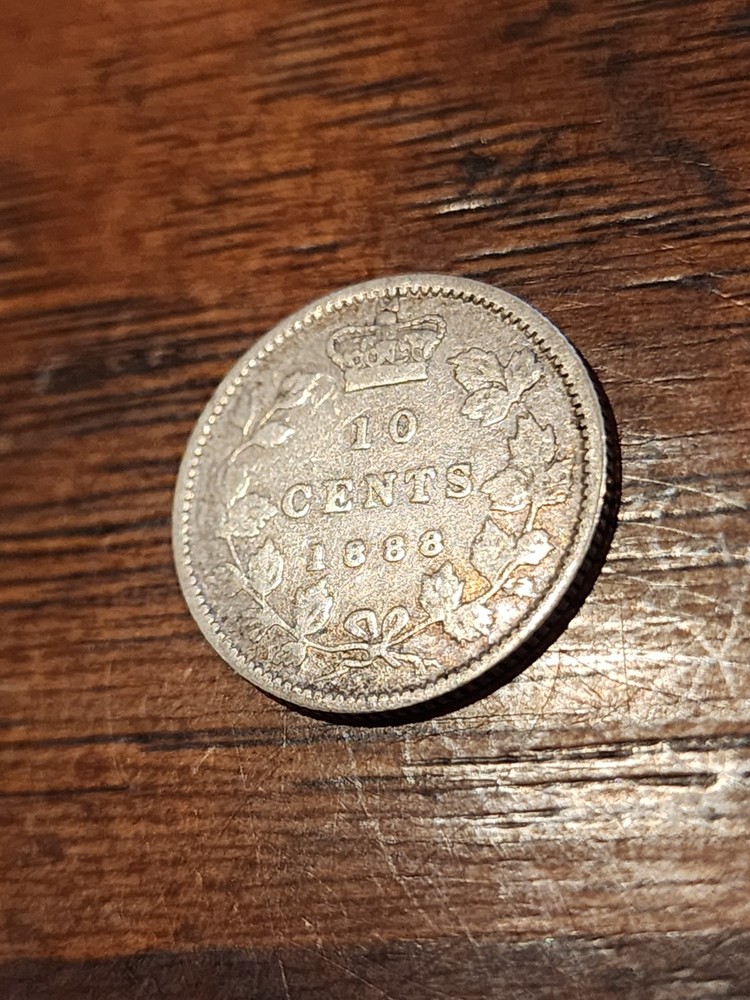 1888 Canada 10 Cents Silver Coin