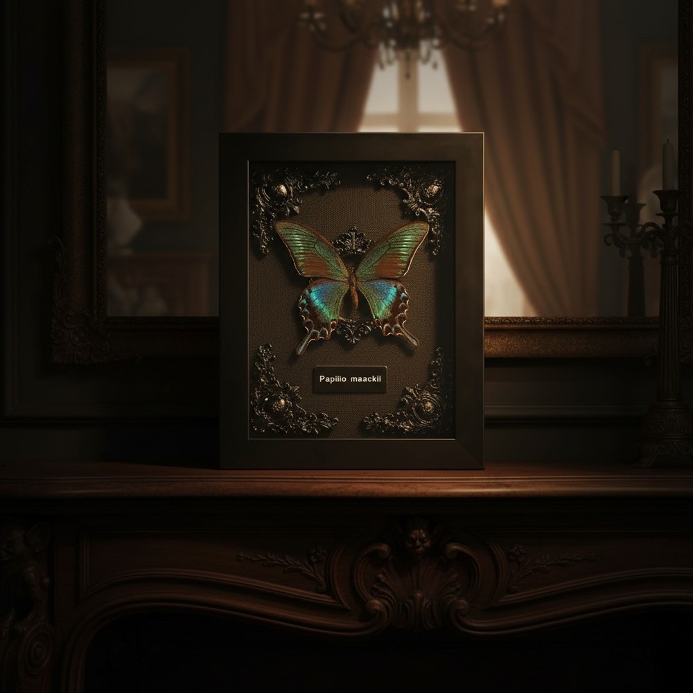 Black Swallowtail Butterfly Shadow Box -  Display for Nature Lovers