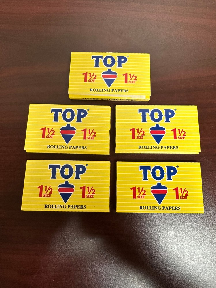 TOP 1 1/2 Cigarette Rolling Papers -5 PACKS