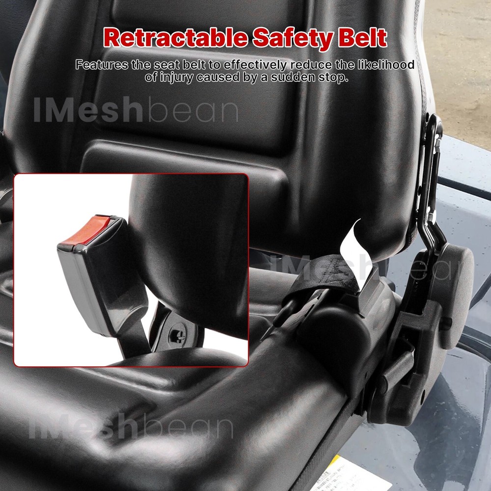 Excavator Tractor Forklift Seat Universal Adjustable Backrest Armrest Safty Belt