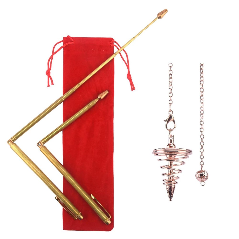 Telescopic Copper Dowsing Rods Solid Brass Rods for Detecting Water Gold Buried