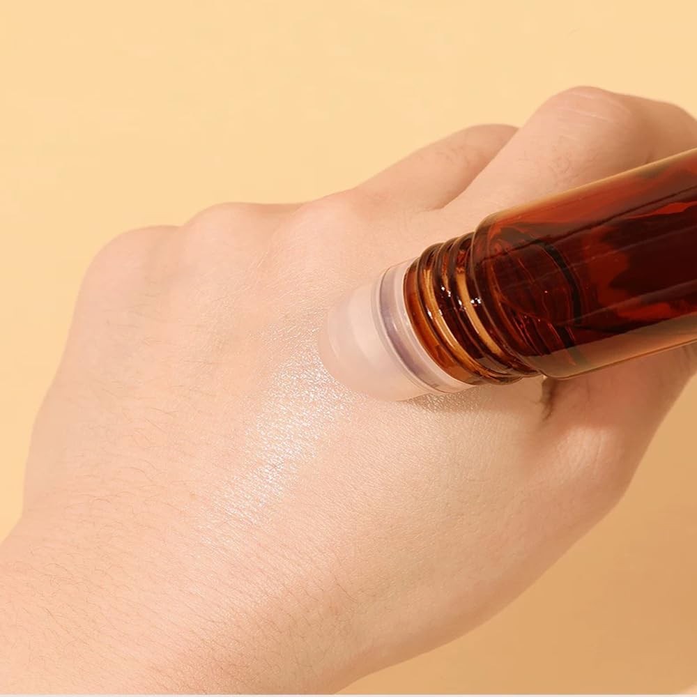 50ml Amber Glass Roll On Bottles Empty Refillable Containers for Essential Oils