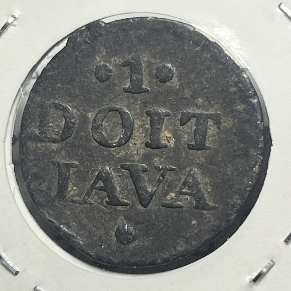 BRITISH EAST INDIES 1813 TIN JAVA DOIT DUIT #10 KM244