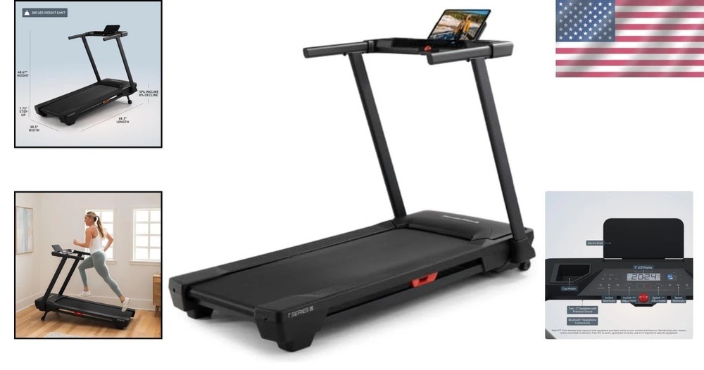 T Series 5 Treadmill - Compact, 10 MPH Speed, Personalized Coaching, Easy Setup