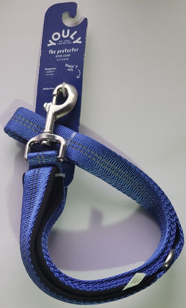 YOULY The Protector Dog Lead in Blue, 6 ft.