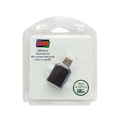 Syba external USB Stereo Sound Adapter for Windows, Mac, Linux Extra Black