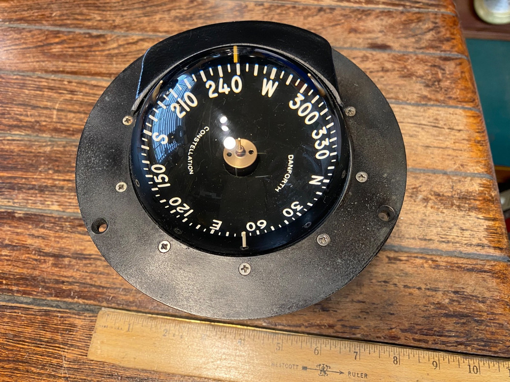 Lightly Used Danforth Constellation Dash Mount Compass 4" Card