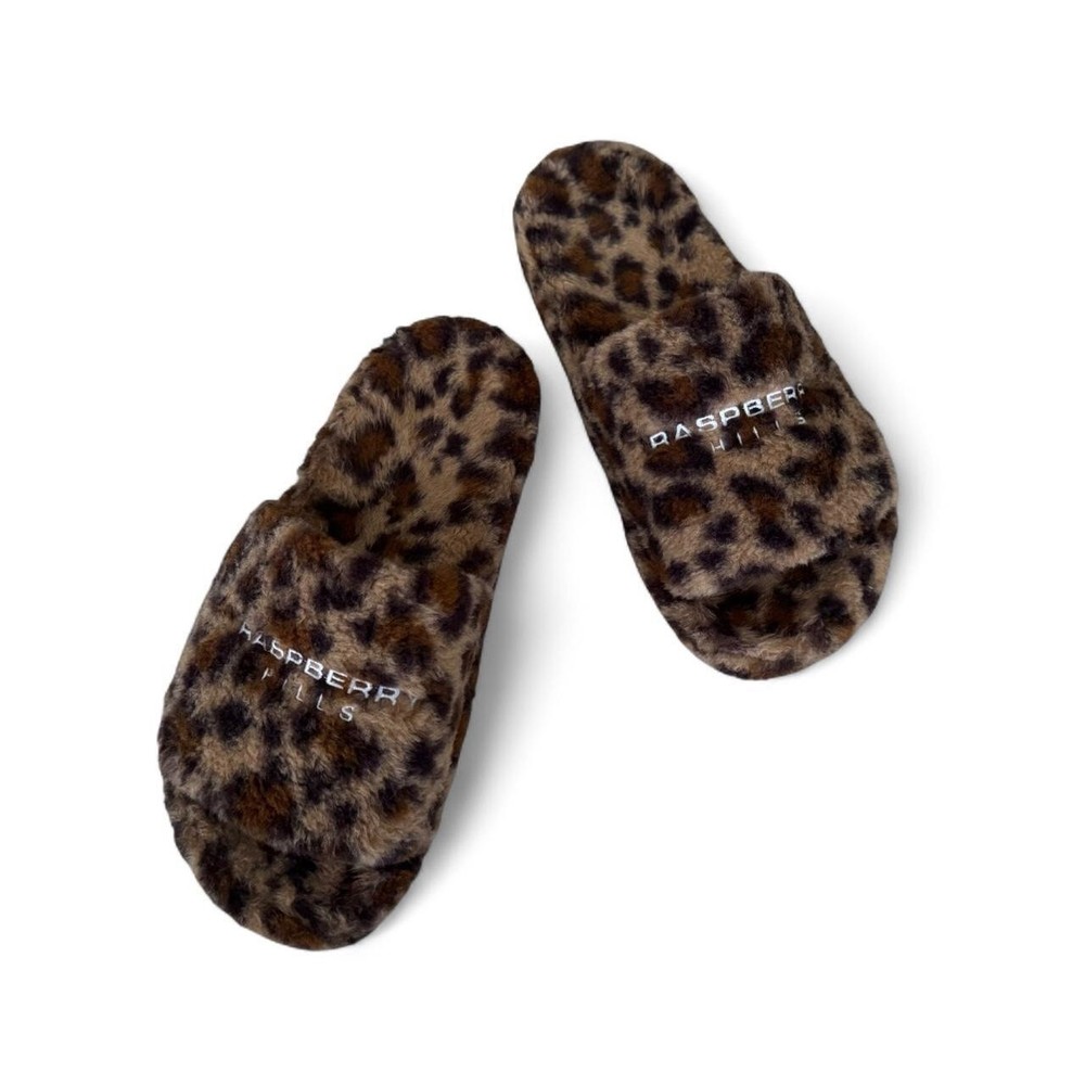 thegvgallery CHEETAH FUR SLIDES