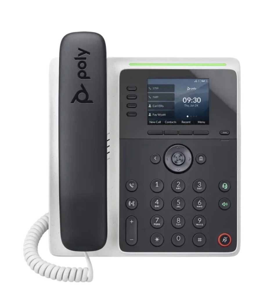 POLY Edge E220 82M87AA IP Desktop Phone NEW White/Black PoE