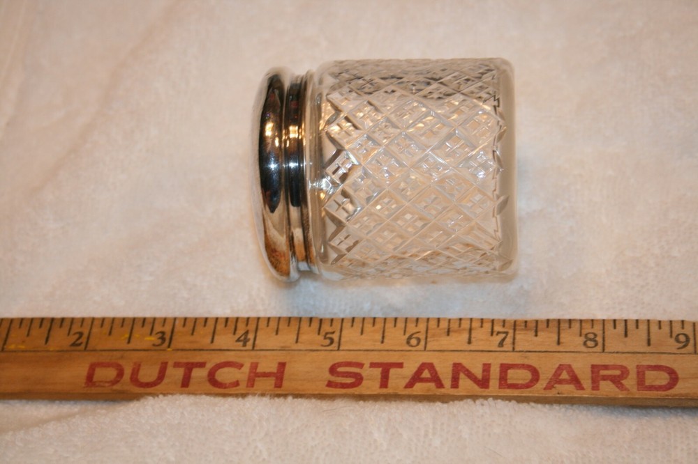Antique CM Sterling & Cut-Glass Dish