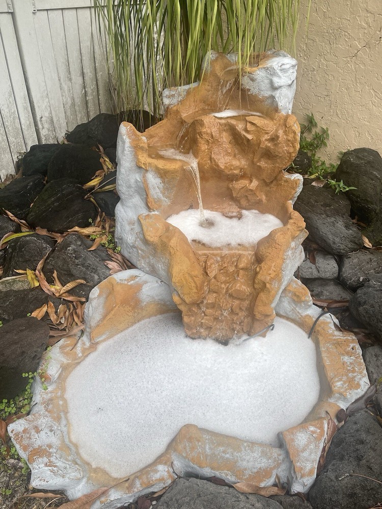 Decorative yard fountain and basin