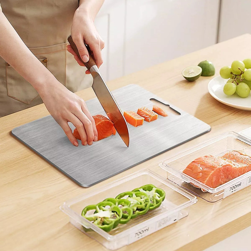 Titanium Cutting Board Double-Sided Titanium Cutting Boards for Kitchen Camping