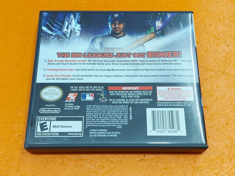 ⭐️⭐️⭐️⭐️⭐️ **Empty Case** 2k Sports The Bigs 2 Nintendo DS w Inserts