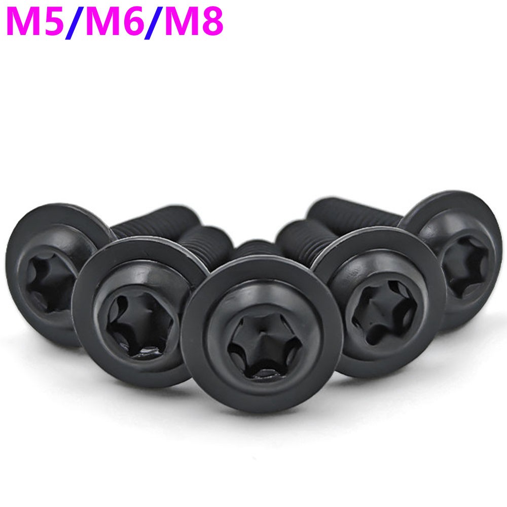 M5 M6 M8 Black Stainless Steel Torx Socket Flanged Button Hexalobula Head Screws