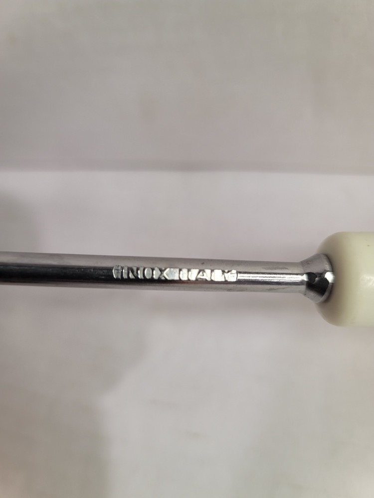 Vintage laddle,serving spoon made in Italy Plastic handle, stainless server.