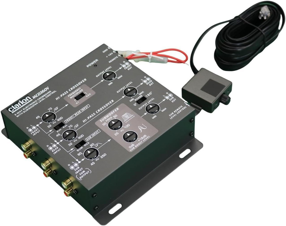 Mobile Electronics Mcd360 3 Way 6 Channel Electronic Crossover with Subwoofer Co