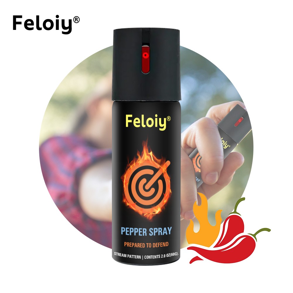 Feloiy Pepper Spray 2oz Maximum Strength Self Defense Security Black US