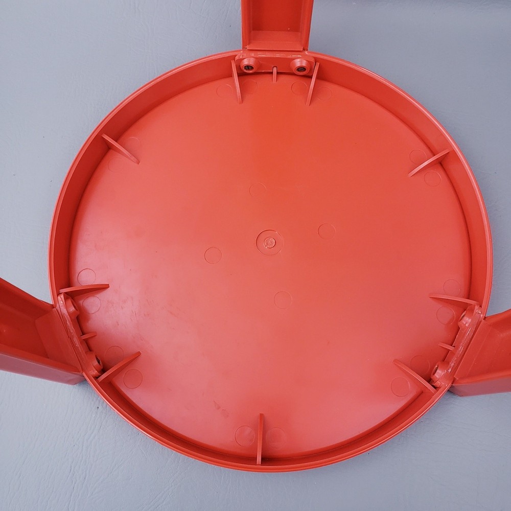 Vintage 1970s Orange Mod Three-Leg Plastic Side Table Space Age