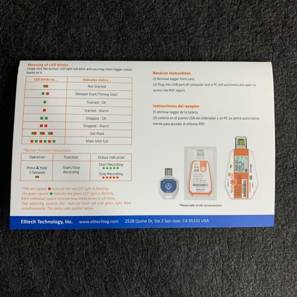 ELITECH TinyUSB Single Use Temperature Recorder Data Logger Lot of 50