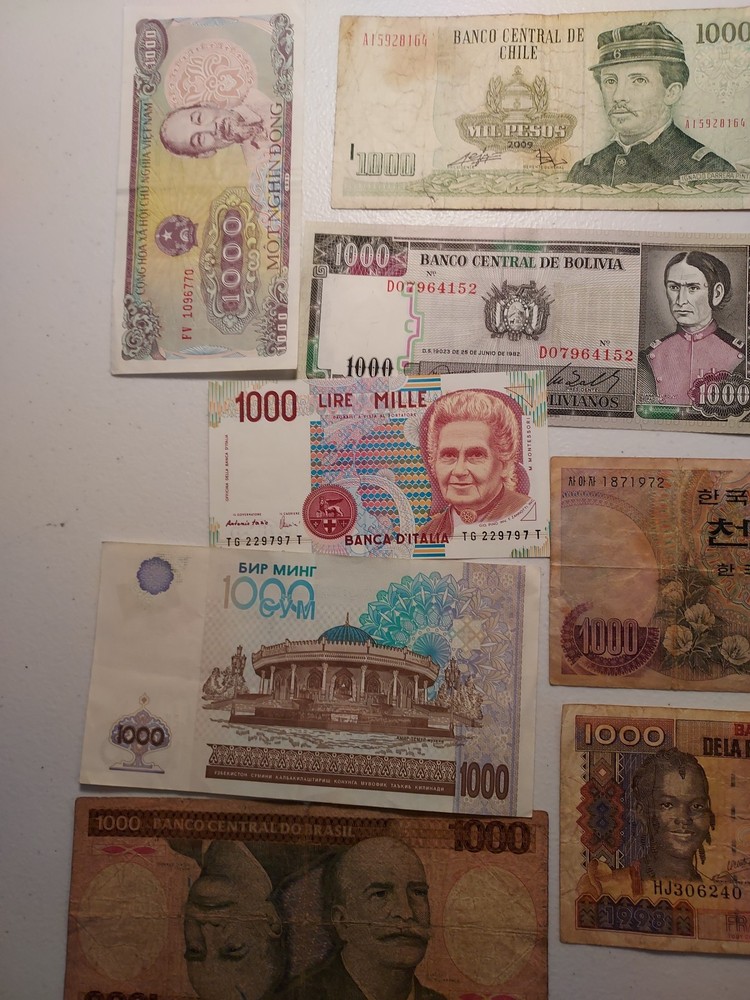 9 Different $1,000 Denomination Notes Circ-UNC ☆$1000 Club☆