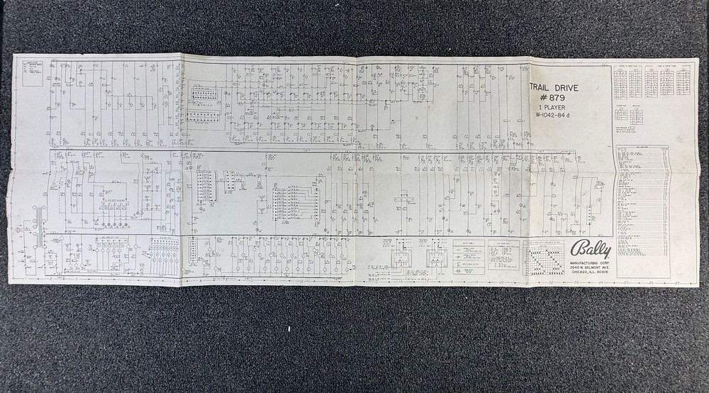 Bally Trail Drive Pinball Machine Game Manual Schematics ORIGINAL
