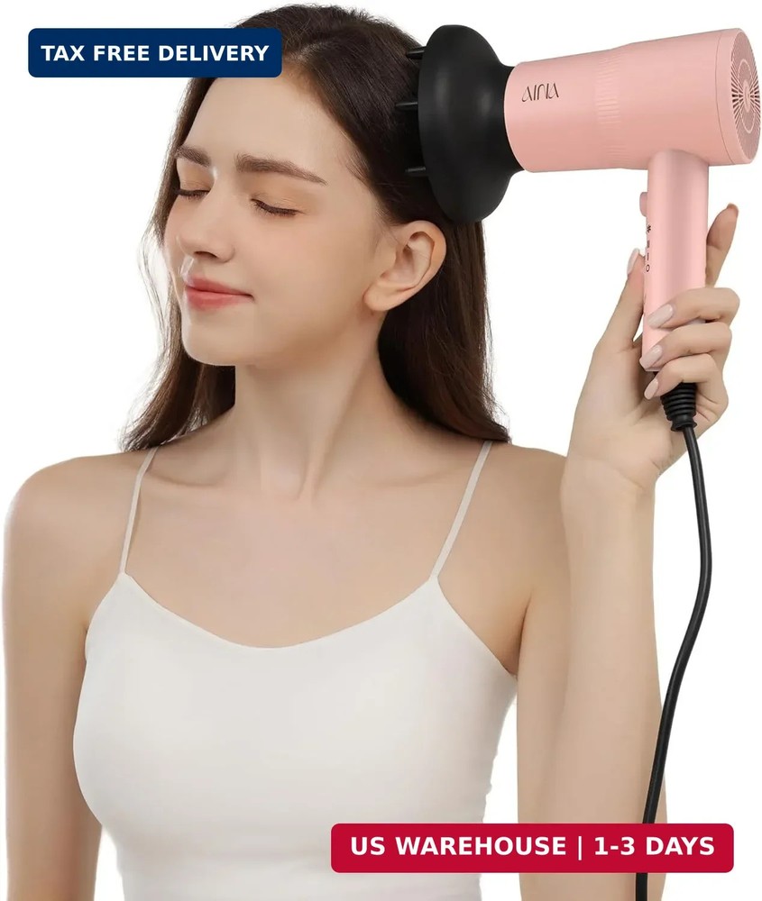 AINA Hair Dryer with Diffuser, Blow Dryer for Women | Advanced Ionic Technology,