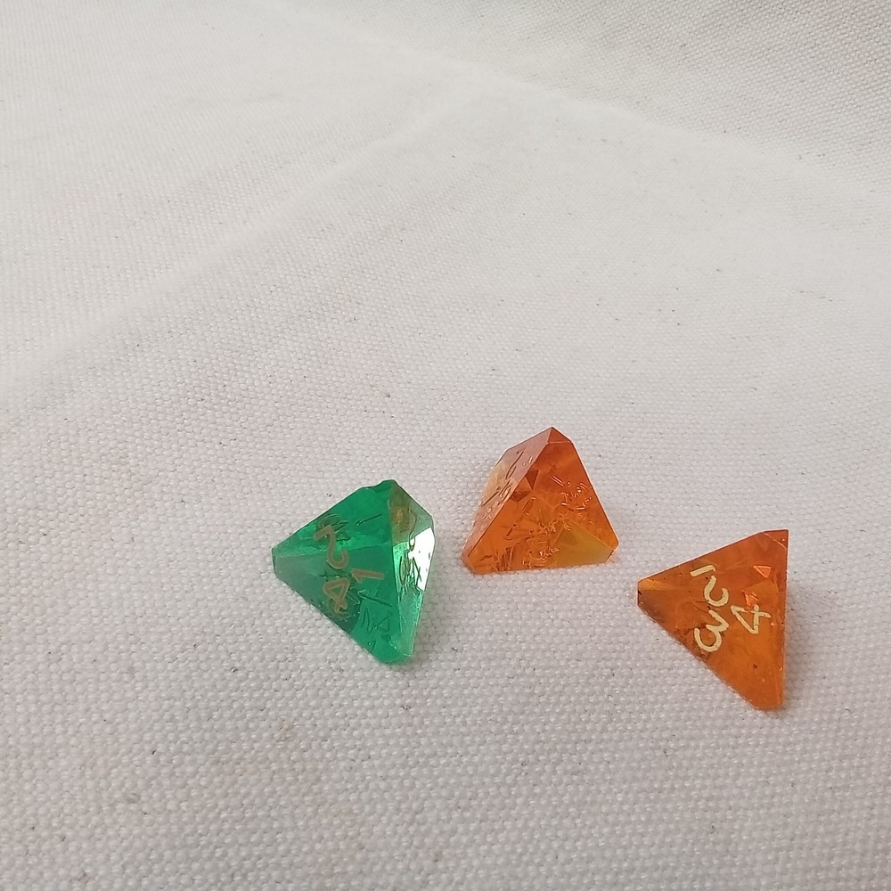 Gamescience dice, gem, d4, lot of 3