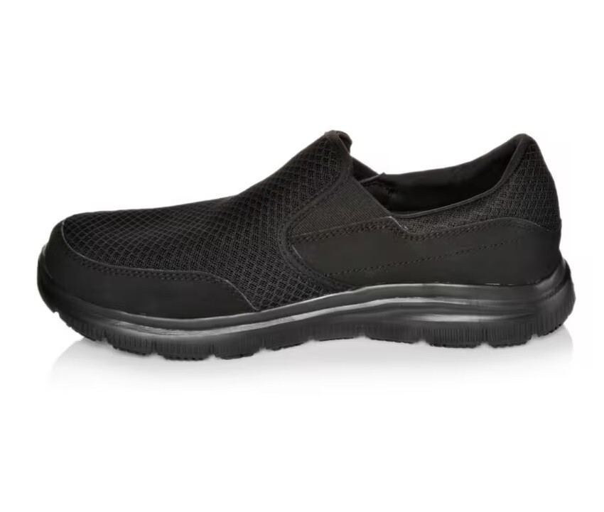 Men Skechers Work Slip Resistant Memory Foam Flex Advantage Mcallen 77048 Black