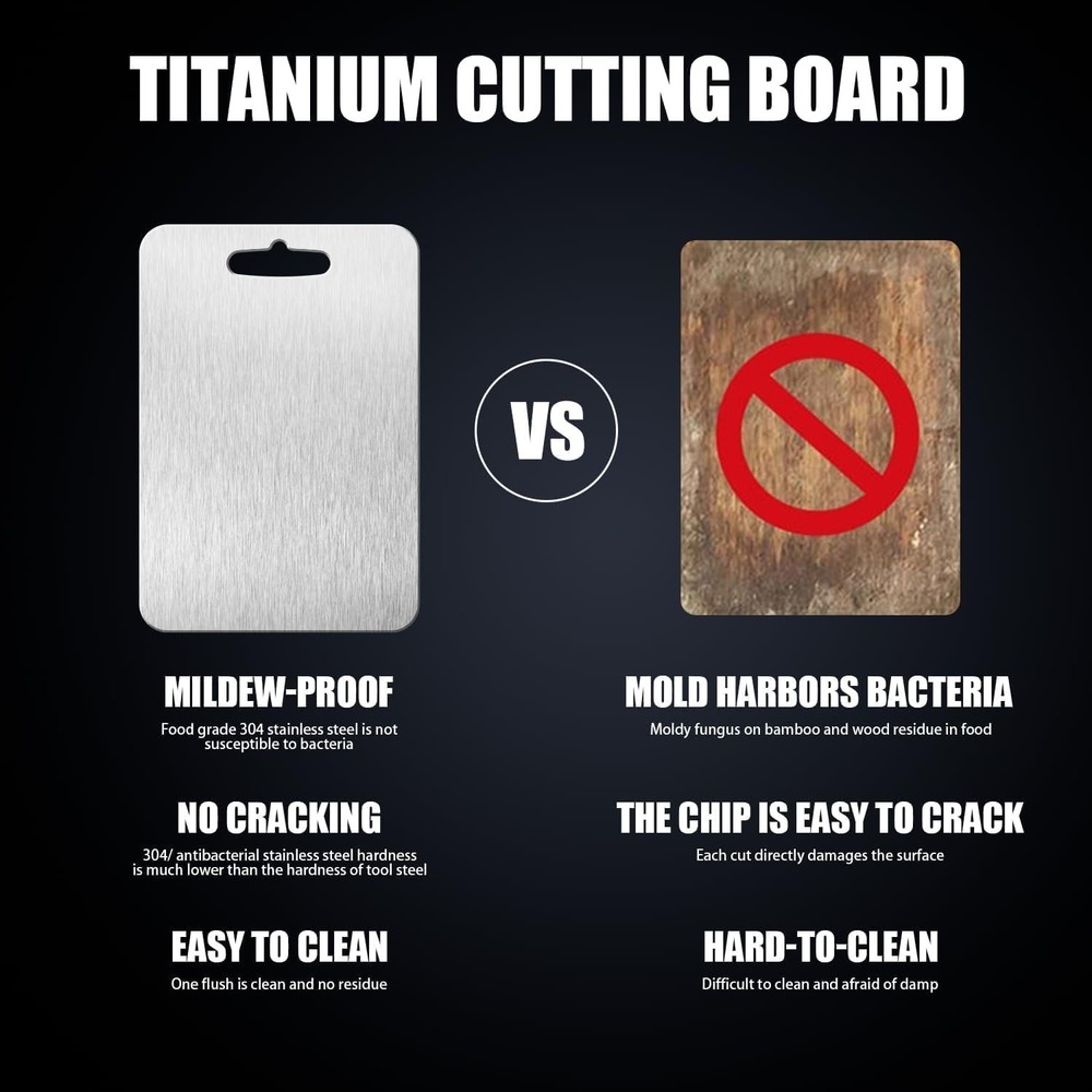 Lightweight Double-Sided Titanium Cutting Board – Perfect for All Kitchen Tasks