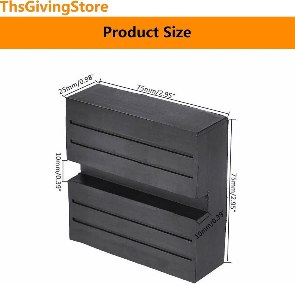 2 Packs Square Jack Pads, Black Anti-Slip Rail Adapter Support Rubber Blocks,...