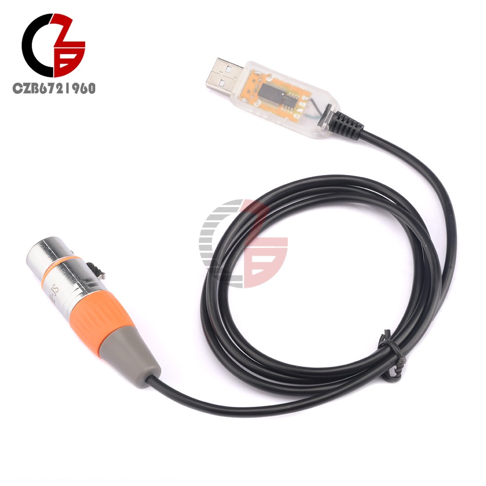 1pcs USB to DMX Interface Adapter Cable Stage Light PC DMX512 Controller Dimmer