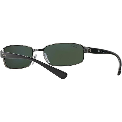 Ray-Ban RB3364 Metal Polarized Rectangular Gunmetal/Polarized Green