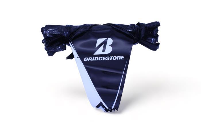 BRIDGESTONE REPEATING PENNANTS BLACK AND WHITE 42' LONG