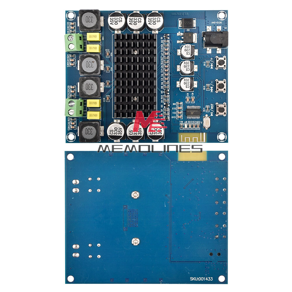 Bluetooth 4.0 2X120W Audio Receiver Digital Amplifier Board+Acrylic shell Case