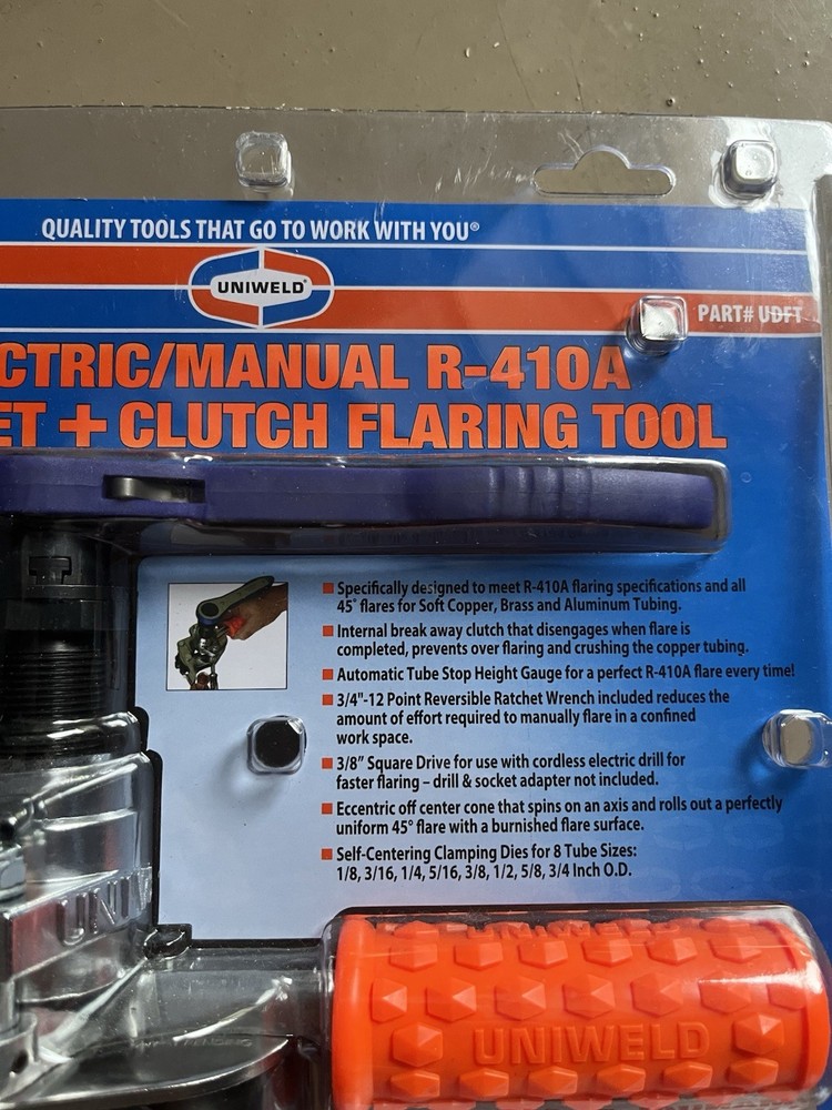 Uniweld UDFT Manual Ratchet + Clutch Flaring Tool