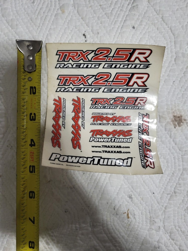 Traxxas 2.5R Nitro Engine Decal Sheet