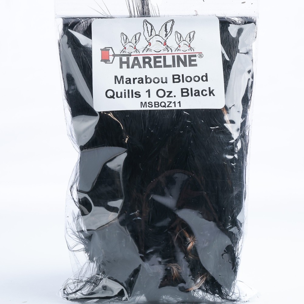 Hareline Marabou Blood Quills - 1oz - Black