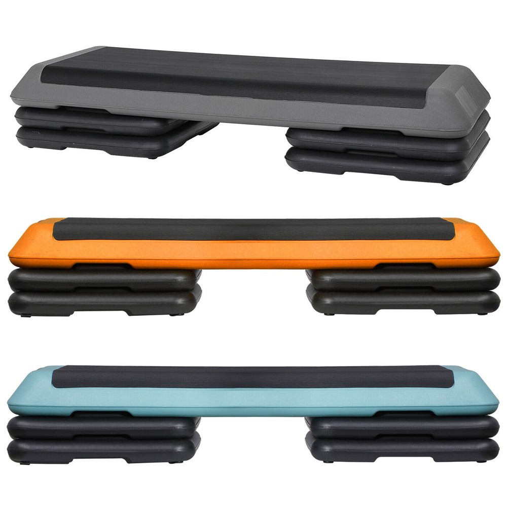 3 Colors Aerobic Step Platform with Adjustable Risers Non-Slip Workout Stepper