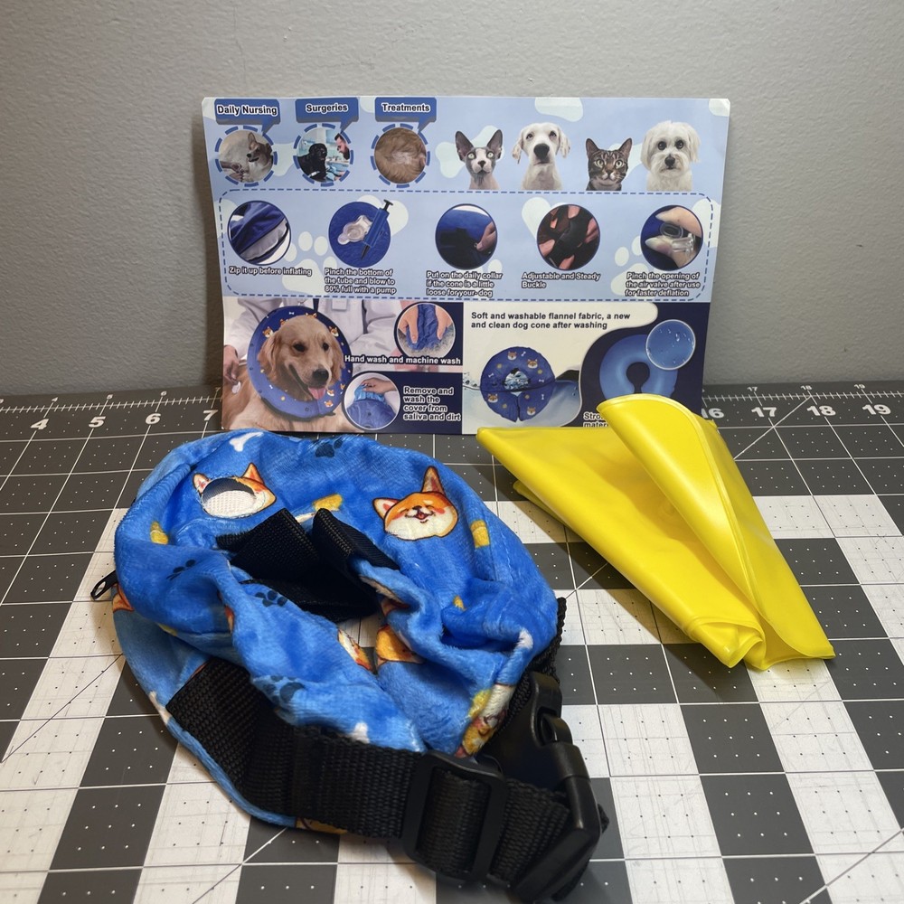Donut Inflatable Pet Recovery Collar – Small – Adjustable Soft Cone