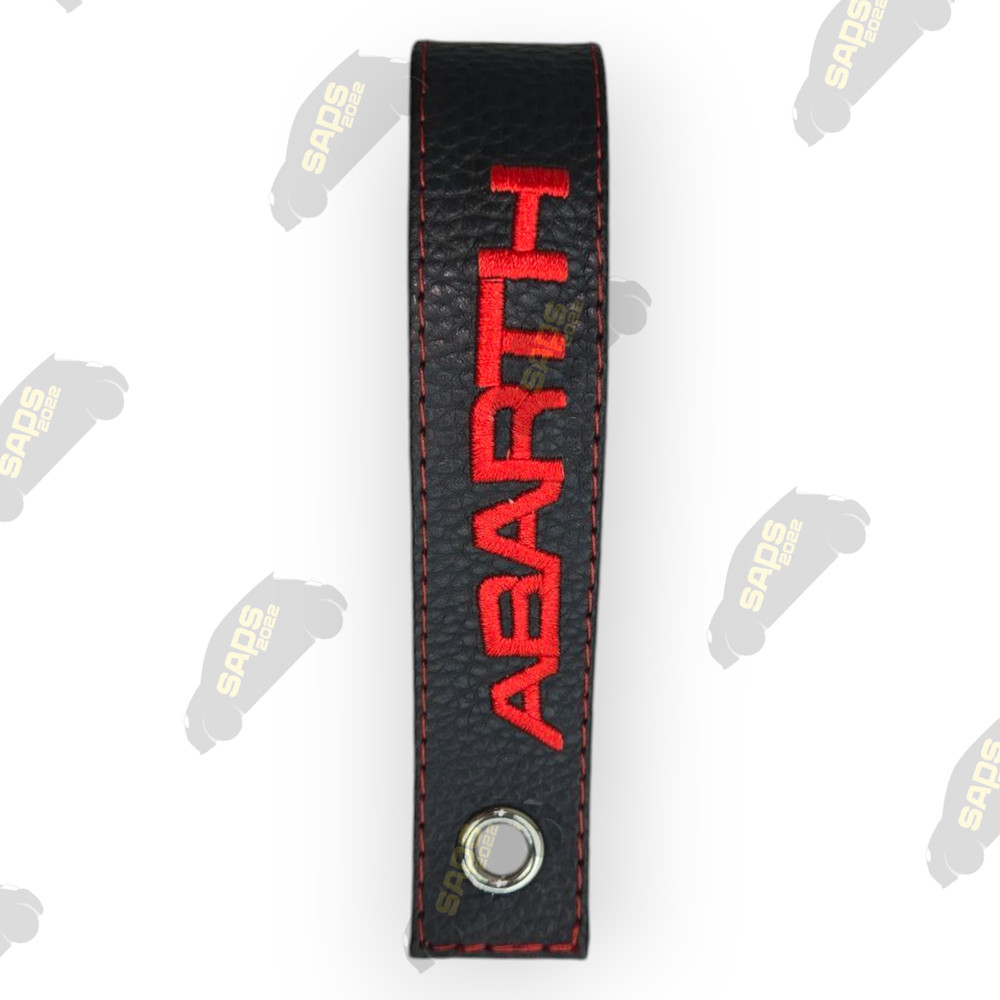Abarth Black / Red Stitch Leather Interior Boot Pull Strap Handle Fiat 500