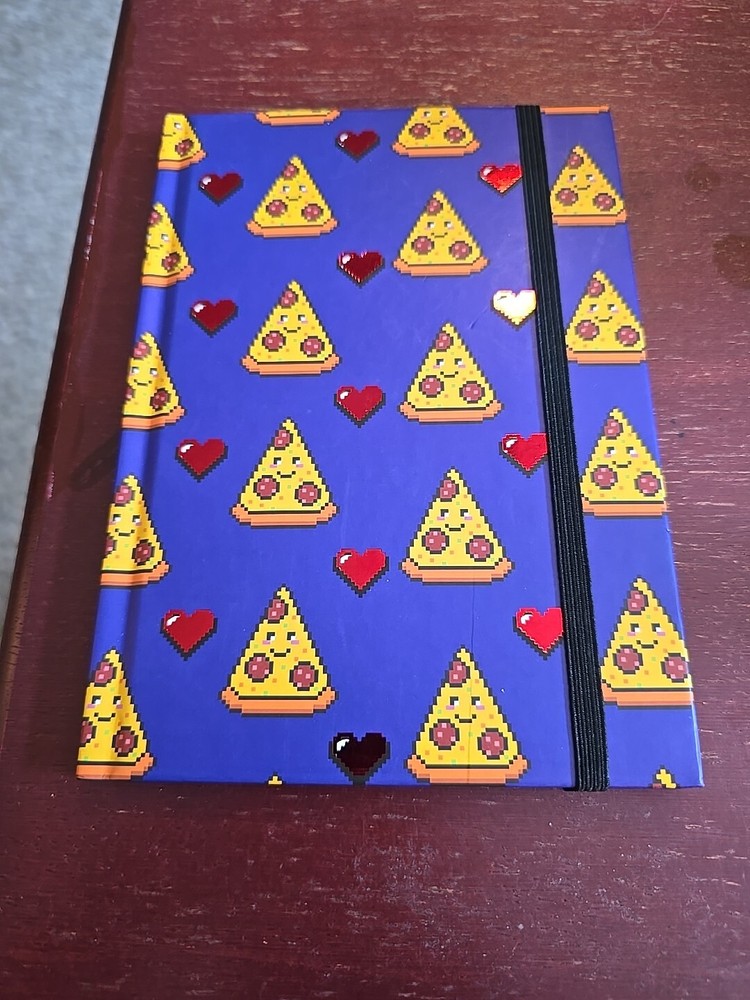 Writing Journal 5”x 7” 60 Pages Love Pizza Cover & Elastic Strap