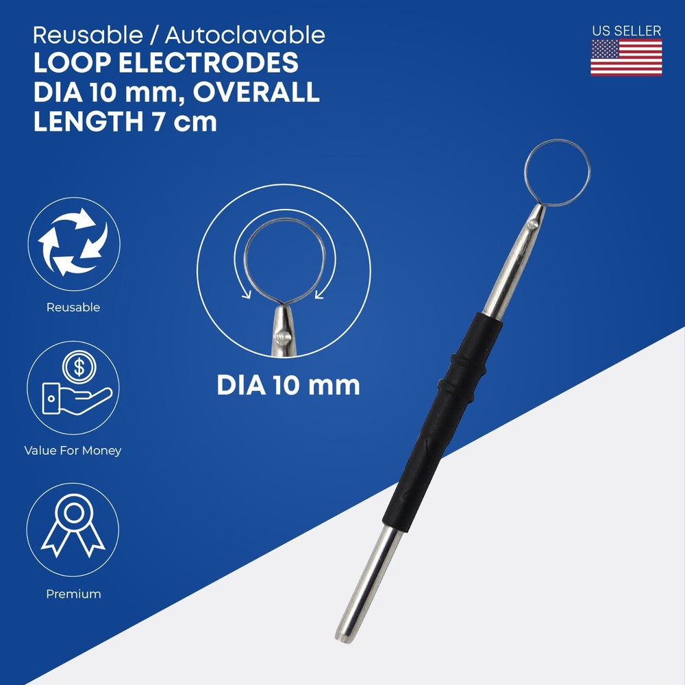 Reusable Loop Electrodes - 5/16" Loop | Electrosurgical | Standard 3/32" Shaft
