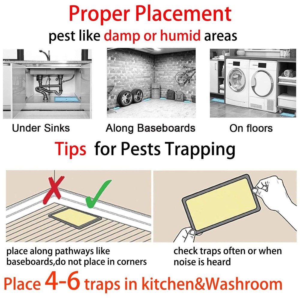 Mouse Traps,Rat Traps,Mouse Glue Boards Professional Strength That Work Captu...